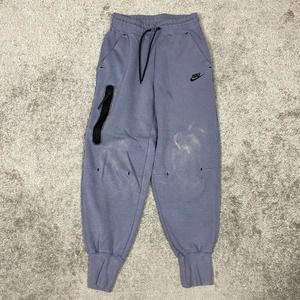 Nike Tech Jogger Womens XS Purple Sportswear Fleece Pants Distressed